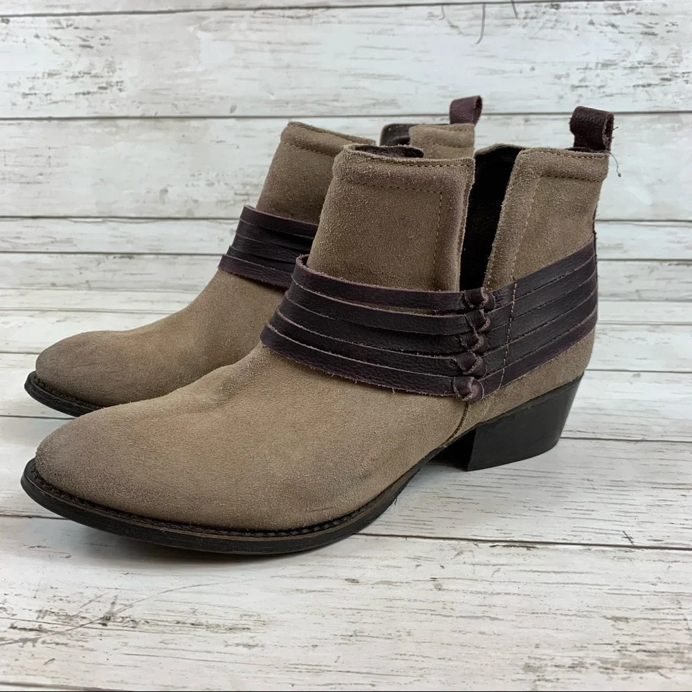 Diba Skiler Dust Brown Suede Leather Ankle Boots - Picture 5 of 13